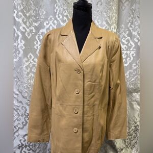 Caslon Camel Leather Women's Jacket